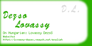 dezso lovassy business card